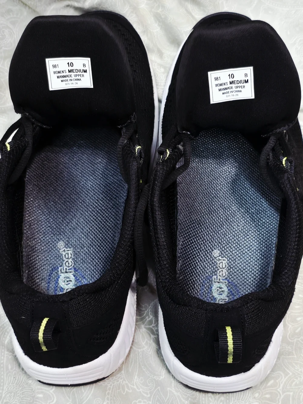 Orthofeet Coral 981 Biofit Women's Black Knit Athletic Sneakers Shoes Size 10 B